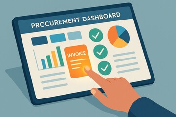 Modern Procurement Dashboard with Interactive Invoice Feature and Data Visualization for Business Analysis