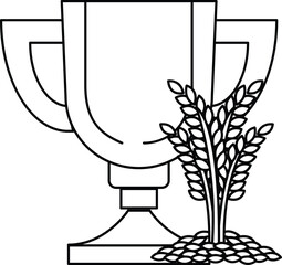 A cup with a tree on top of it