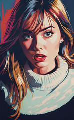 intense portrait of a beautiful blonde woman