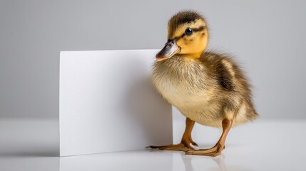 Baby duckling with blank card
