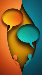 Overlapping Speech Bubbles with Silhouetted Figures