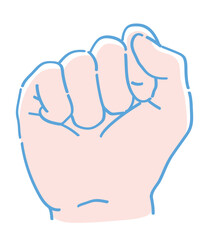 手のジェスチャーのイラスト。グー。ベクターイラスト素材。