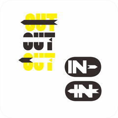 Emergency In Sign and Out Vector Icon	