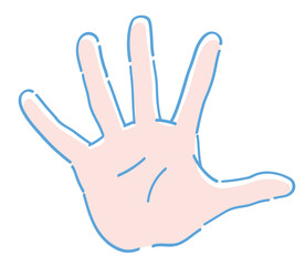 手のジェスチャーのイラスト。パー。ベクターイラスト素材。