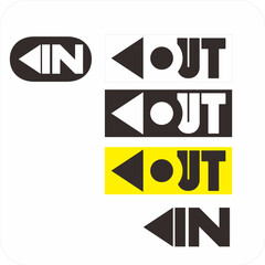 Emergency In Sign and Out Vector Icon	