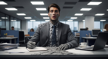 Businessman Turned to Stone in Office