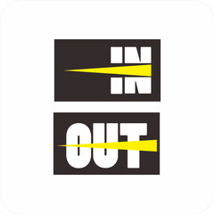 Emergency In Sign and Out Vector Icon	