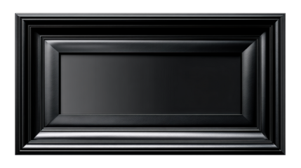 Ornate Black Rectangular Picture Frame with Textured Insert