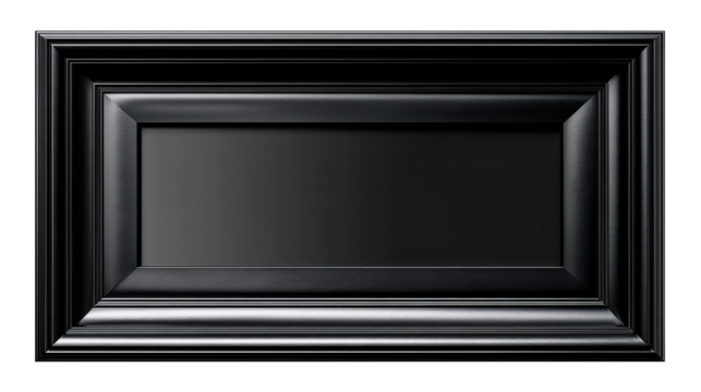 Ornate Black Rectangular Picture Frame with Textured Insert