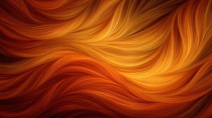 Flowing Waves of Vibrant Orange and Gold Hair Texture Background