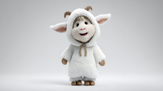 3d illustration of a goat cartoon character