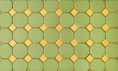 Hexagon and squares brick cement flooring
