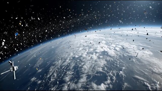 Critical space debris and junk pollution in Earths orbit now dangerous environmental problem threatening our planets technological future
