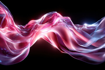 Naklejka premium Colorful abstract waves create dynamic movement and energy in digital art