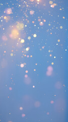 A dreamy background featuring soft bokeh lights in various colors, creating a whimsical atmosphere against a blue backdrop.