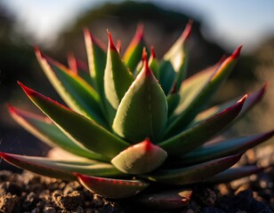 Fototapeta premium close up macro of a cactus agave