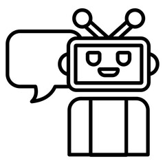 Naklejka premium Illustration of a Chatbot with Speech Bubble