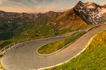 Mountain Road Landscape of Grossglockner Pass in the Austrian Alps