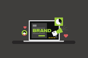 Building a business brand online to stand out from competitors through strong brand identity creation for products and services.