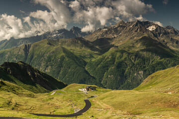 Scenic Mountain Landscape Featuring Grossglockner High Road in Austria