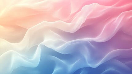 Obraz premium Soft, flowing fabric textures with gentle gradients of pink, blue, and cream creating a serene atmosphere in a cozy environment