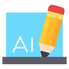 AI Notebook with Pencil Illustration