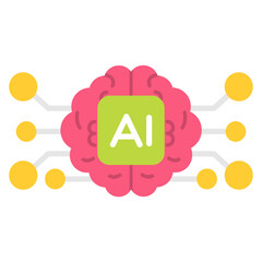 Artificial Intelligence Brain and Chip Illustration