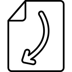Arrow Curve Down Document Icon
