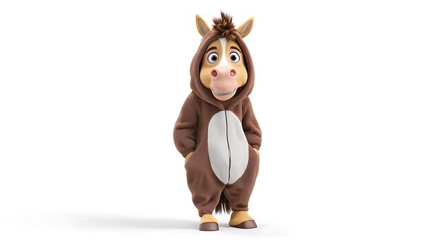 3d illustration of a cartoon horse character
