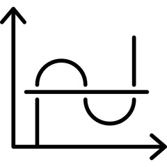 Abstract Graph with Curve and Horizontal Line