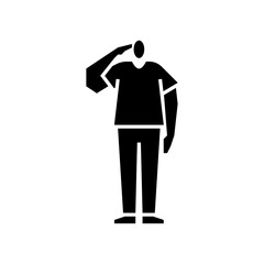 salute respect glyph icon. respect gesture illustration.