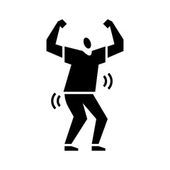 dance glyph icon. dance celebration illustration.
