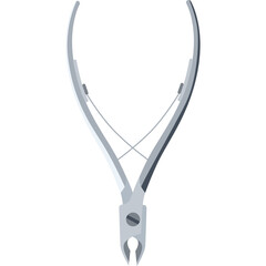 Silver Metal Cuticle Nipper Tool With Transparent Background