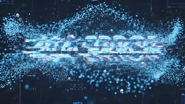 Futuristic 404 Error Text Glitch Digital Background Animation
