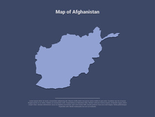 Map of Afghanistan., minimalistic silhouette in soft blue on dark background