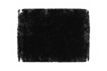 Distressed black grunge texture offering a rustic overlay effect with a transparent background. Ideal for adding a grimy aged look