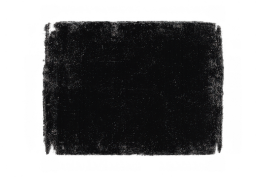Distressed black grunge texture offering a rustic overlay effect with a transparent background. Ideal for adding a grimy aged look