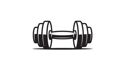 Dumbbell illustration fitness and weightlifting symbol isolated graphic element for gym or workout branding