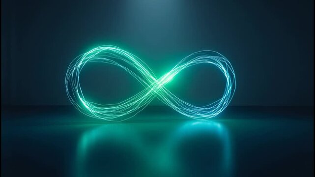 Vibrant neon light infinity symbol concept