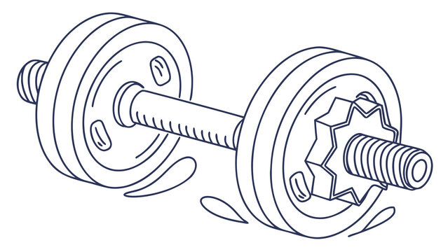 Dynamic dumbbell design symbolizing strength and fitness goals, perfect for health and wellness branding