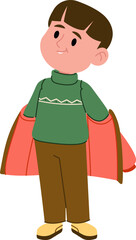 Boy Wearing Warm Winter Clothes