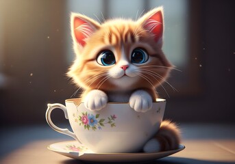 cat and cup