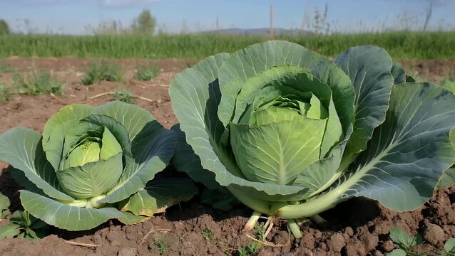 leafy green vegetable cultivated in an agricultural plot of