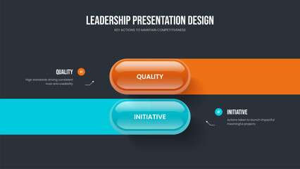 Sales Solution Two Element Infographic Presentation Template. Creative Proposal 2 Option Diagram Slide Design. Financial Portfolio Frame Layout Vector Illustration.