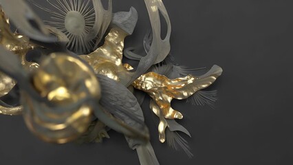 Artistic and Textured Backdrop Created Manually with Rich Metallic Tones and Abstract