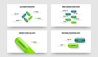 Business Plan Four Five One Two Element Infographic Presentation Template Vector Illustration Collection. Visual Review 4 5 1 2 Option Diagram Slideshow Design Set.