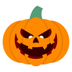 Sinister Pumpkin Face Vector � Halloween Jack-o'-Lantern with Grin