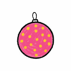 Crayon Drawing of a Pink Glitter Ornament