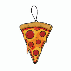 Crayon Drawing of a Pizza Slice Ornament