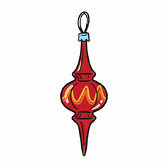 Crayon Drawing of a Red Finial Ornament